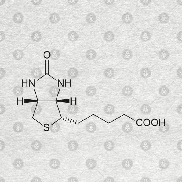 Vitamin B7 Biotin C10H16N2O3S Molecule by Zeeph